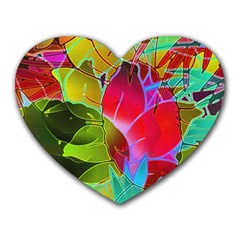 Floral Abstract 1 Heart Mousepads by MedusArt