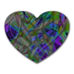 Colorful Abstract Stained Glass G301 Heart Mousepads by MedusArt