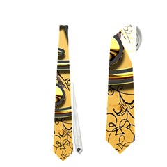 Music, Clef With Fairy And Floral Elements Neckties (one Side)  by FantasyWorld7