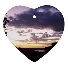  Sunset Over The Valley Ornament (heart)  by canvasngiftshop