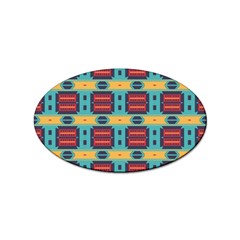 Blue Red And Yellow Shapes Pattern Sticker Oval (10 Pack) by LalyLauraFLM