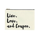 Live. Love. And Coupon (Plain) Cosmetic Bag (Large) Front
