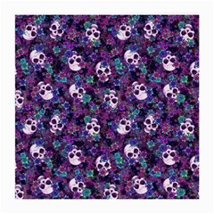 Flowers And Skulls Glasses Cloth (medium, Two Sided) by Ellador