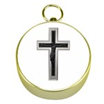 Red Christian cross Gold Compass Front