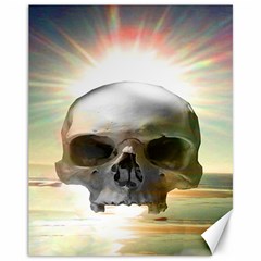 Skull Sunset Canvas 11  X 14   by icarusismartdesigns