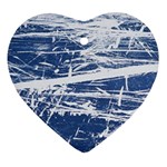 BLUE AND WHITE ART Heart Ornament (2 Sides) Front