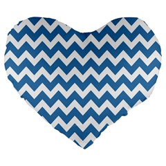 Chevron Pattern Gifts Large 19  Premium Flano Heart Shape Cushions by GardenOfOphir
