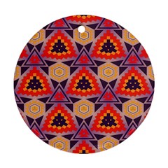 Triangles Honeycombs And Other Shapes Pattern			ornament (round) by LalyLauraFLM
