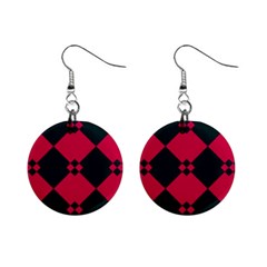 Black Pink Shapes Pattern			1  Button Earrings by LalyLauraFLM