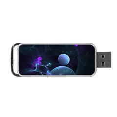 The Music Of My Goddess, Abstract Cyan Mystery Planet Portable Usb Flash (one Side) by DianeClancy