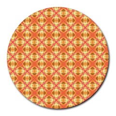 Peach Pineapple Abstract Circles Arches Round Mousepads by DianeClancy