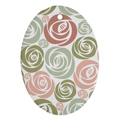  Retro Elegant Floral Pattern Ornament (oval)  by TastefulDesigns
