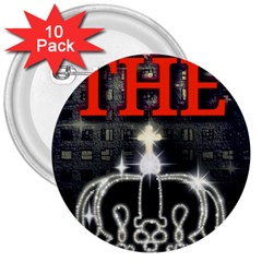 The King 3  Buttons (10 Pack)  by SugaPlumsEmporium