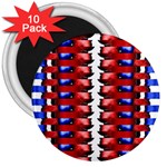The Patriotic Flag 3  Magnets (10 pack)  Front