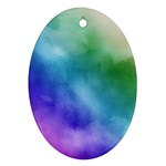 Rainbow Watercolor Oval Ornament (Two Sides) Back