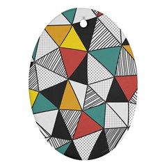 Colorful Geometric Triangles Pattern  Ornament (oval)  by TastefulDesigns