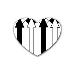Funny Black And White Stripes Diamonds Arrows Rubber Coaster (heart)  by yoursparklingshop