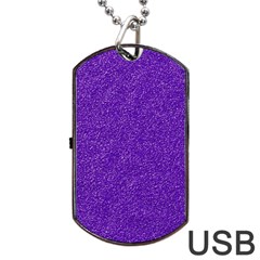 Festive Purple Glitter Texture Dog Tag Usb Flash (two Sides)  by yoursparklingshop