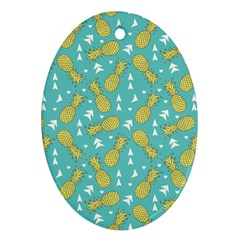 Summer Pineapples Fruit Pattern Ornament (oval)  by TastefulDesigns