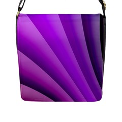 Gentle Folds Of Purple Flap Messenger Bag (l)  by FunWithFibro