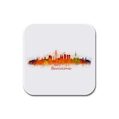 Barcelona City Art Rubber Square Coaster (4 Pack)  by hqphoto