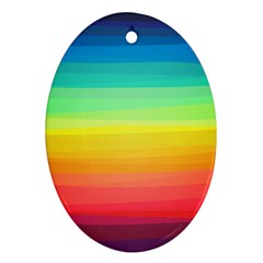 Sweet Colored Stripes Background Oval Ornament (two Sides) by TastefulDesigns