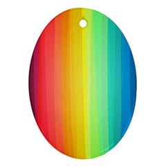 Sweet Colored Stripes Background Oval Ornament (two Sides) by TastefulDesigns