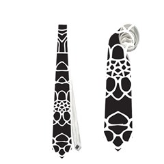 Petals In Black White, Bold Flower Design Necktie (two Side) by Zandiepants