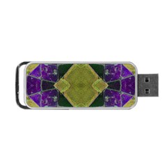 Purple Yellow Stone Abstract Portable Usb Flash (one Side) by BrightVibesDesign