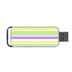 Yellow Purple Green Stripes Portable Usb Flash (one Side) by BrightVibesDesign