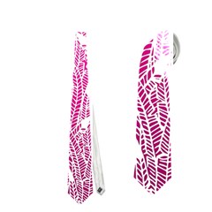 Pink Ombre Feather Pattern, White, Necktie (two Side) by Zandiepants