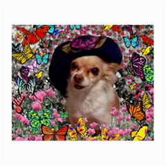 Chi Chi In Butterflies, Chihuahua Dog In Cute Hat Small Glasses Cloth by DianeClancy