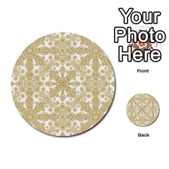 Golden Floral Boho Chic Multi-purpose Cards (round)  by dflcprints