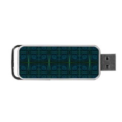 Dark Blue Teal Mod Circles Portable Usb Flash (two Sides) by BrightVibesDesign