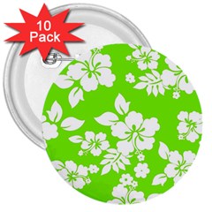 Lime Hawaiian 3  Buttons (10 Pack)  by AlohaStore