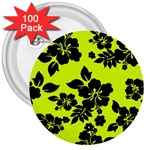 Dark Hawaiian 3  Buttons (100 pack)  Front