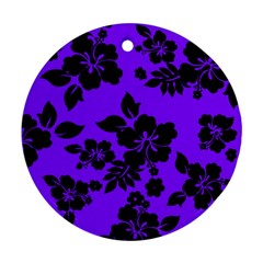 Violet Dark Hawaiian Round Ornament (two Sides)  by AlohaStore