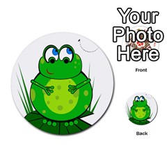 Green Frog Multi-purpose Cards (round)  by Valentinaart