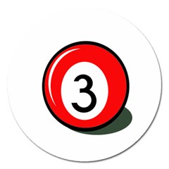 Billiard Ball Number 3 Magnet 5  (round) by Valentinaart