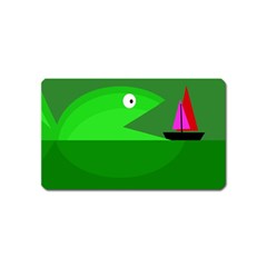Green Monster Fish Magnet (name Card) by Valentinaart