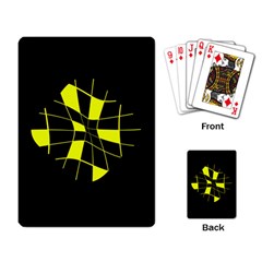 Yellow Abstract Flower Playing Card by Valentinaart