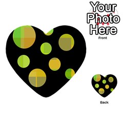 Green Abstract Circles Multi-purpose Cards (heart)  by Valentinaart