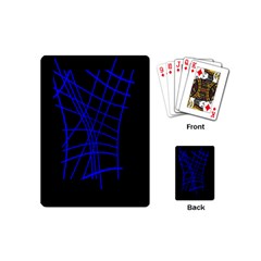 Neon Blue Abstraction Playing Cards (mini)  by Valentinaart