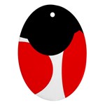 Red, black and white Oval Ornament (Two Sides) Back