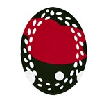 Red, black and white abstraction Oval Filigree Ornament (2-Side)  Front