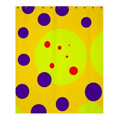 Yellow And Purple Dots Shower Curtain 60  X 72  (medium)  by Valentinaart