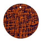 Blue and orange decorative pattern Round Ornament (Two Sides)  Back