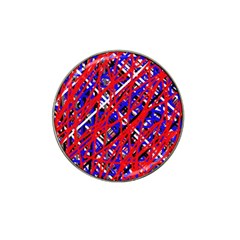 Red And Blue Pattern Hat Clip Ball Marker (4 Pack) by Valentinaart