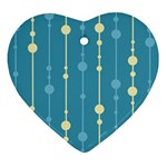 Blue pattern Heart Ornament (2 Sides) Back