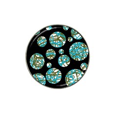 Decorative Blue Abstract Design Hat Clip Ball Marker (4 Pack) by Valentinaart